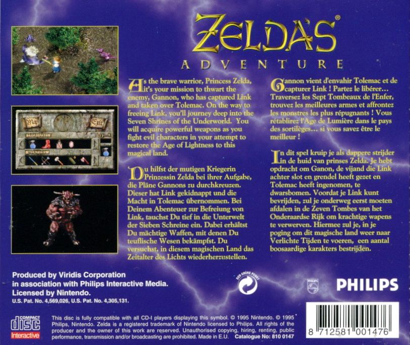 Zelda's Adventure box art for CD-i